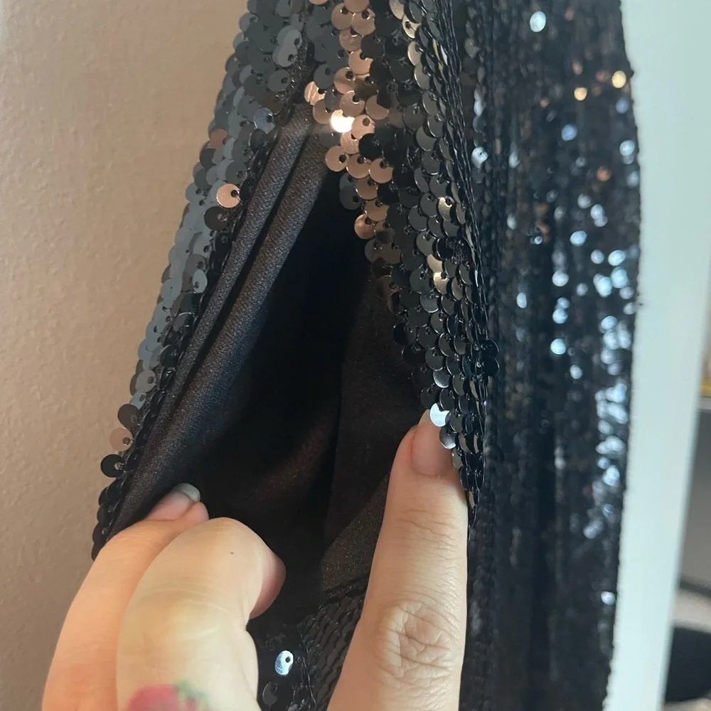Francesca's Miami Collections Black Sequin pants size small new with tags - Picture 3 of 6